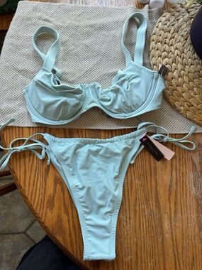 Victoria's Secret Light Blue Underwire Bikini Set